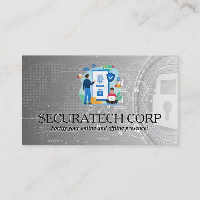 Online Security | Modern Tech Business Card (Front)