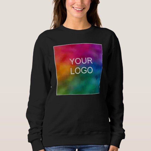 Online Shop Upload Your Logo to Womens Black Sweatshirt (Front)