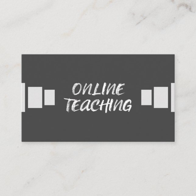 Online Teaching Education Virtual Teacher Tutor Business Card (Front)