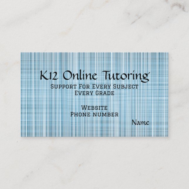 “Online Turoring” Business Card (Front)