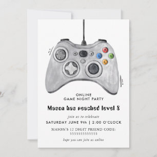 Online Video Game Birthday Party Invitation