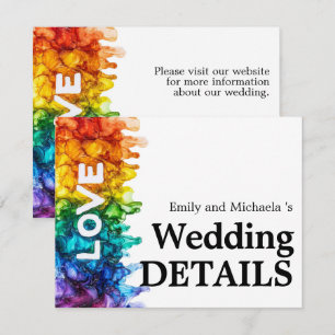 🌈  Online Wedding Details LGBTQ Painted With Love Enclosure Card