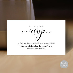Online Wedding RSVP respond, elegant Enclosure Card