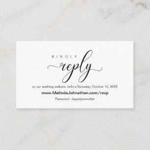 Online Wedding RSVP website respond Enclosure Card