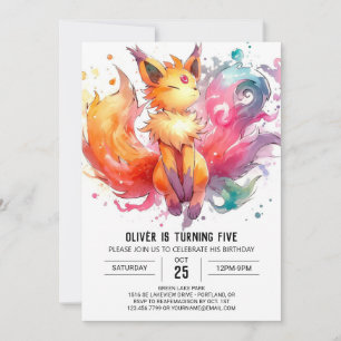 Online Whimsical Fox Birthday Invitation