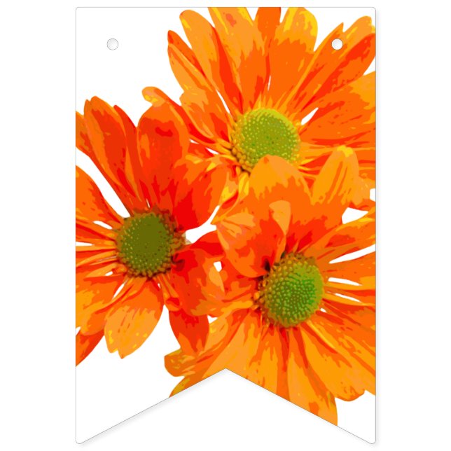 Only 3 Gerbera Blossom + your backgr. & ideas Bunting (First Flag)