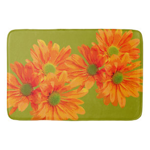Only 3 Gerbera Daisy Blossoms + your backg. & idea Bath Mat