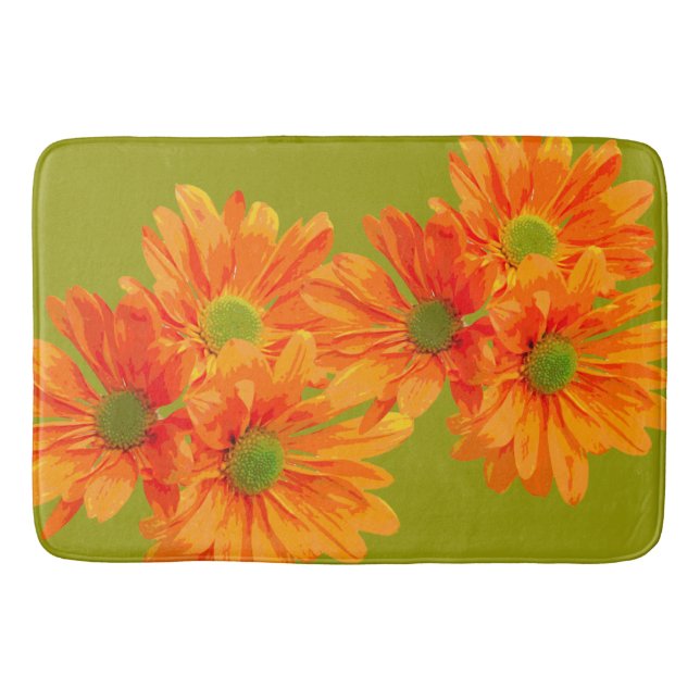 Only 3 Gerbera Daisy Blossoms + your backg. & idea Bath Mat (Front)