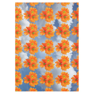 Only 3 Gerbera Daisy Blossoms + your text & ideas Tablecloth