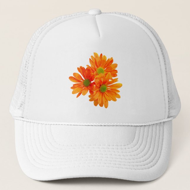 Only 3 Gerbera Daisy Blossoms + your text & ideas Trucker Hat (Front)
