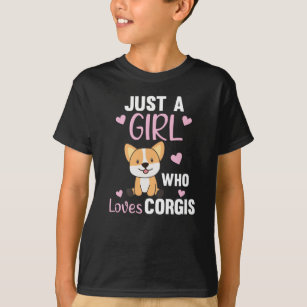 Only A Girl Corgis Loves Kawaii Dog Corgi T-Shirt