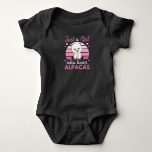Only A Girl Loves Alpacas - Sweet Alpaca Baby Bodysuit