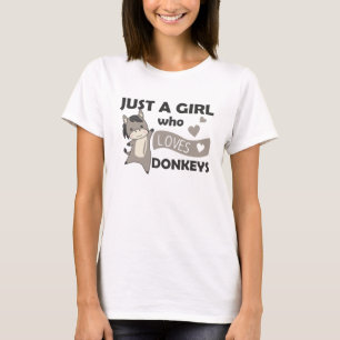 Only A Girl Loves The Donkey - Sweet Donkey T-Shirt