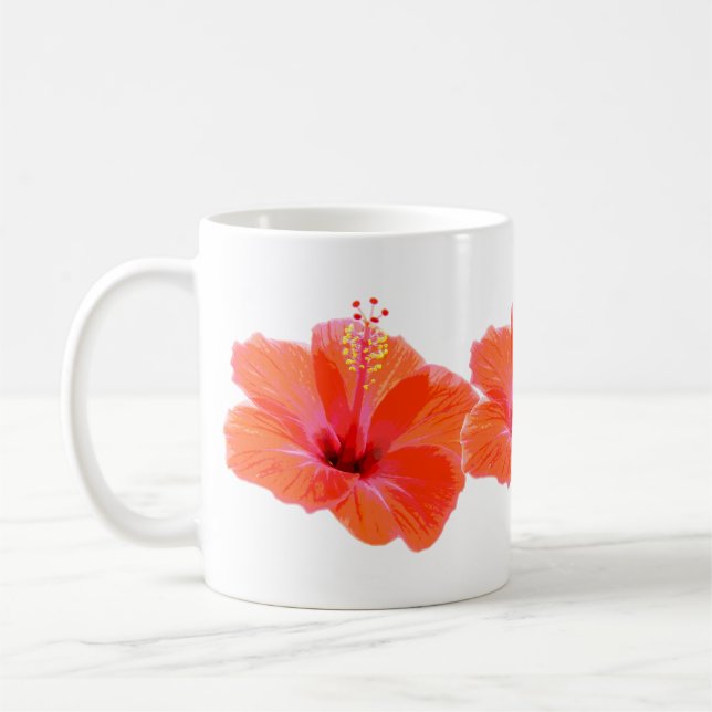 Only a Hibiscus Blossom + your text & ideas Coffee Mug (Left)
