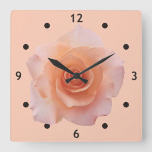 Only a Rose Blossom + your backgr. & ideas Square Wall Clock