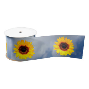 Only a Sunflower Blossom + your text & ideas Satin Ribbon