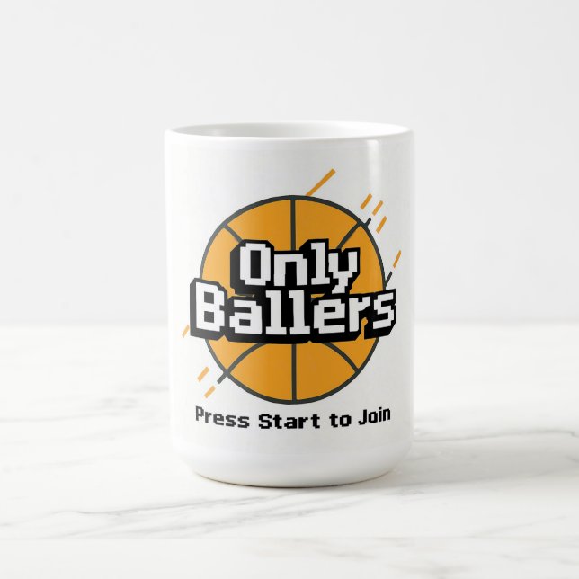 Only Ballers: Press Start to Join Coffee Mug (Pixe (Center)