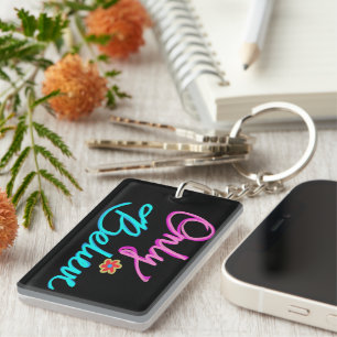 Only Believe Inspirational Quote on Black Key Ring