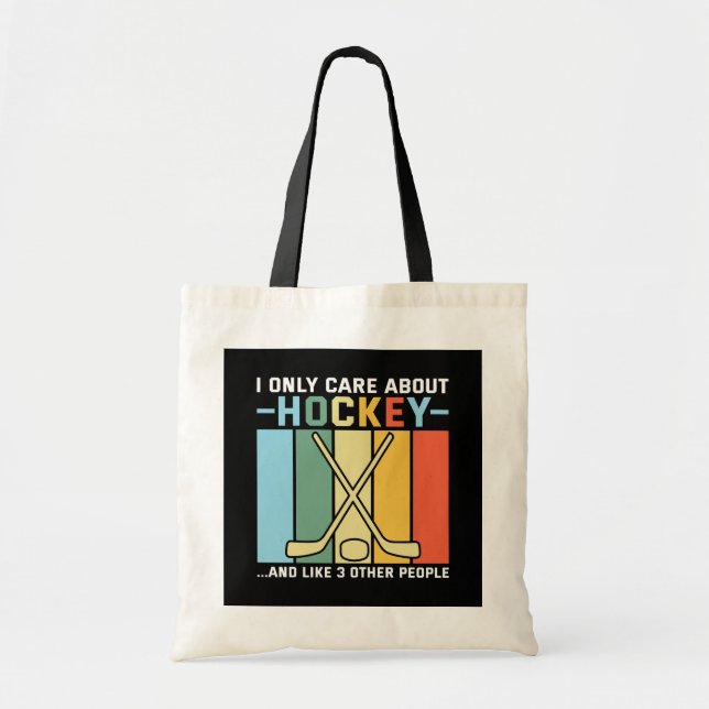 Only Care About Hockey Tote Bag (Front)