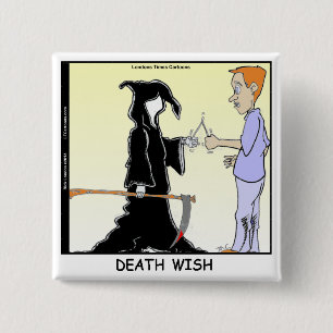 Only Chickens Fear The Reaper Funny 15 Cm Square Badge
