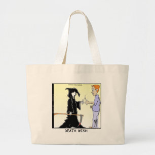 Only Chickens Fear The Reaper Funny Large Tote Bag