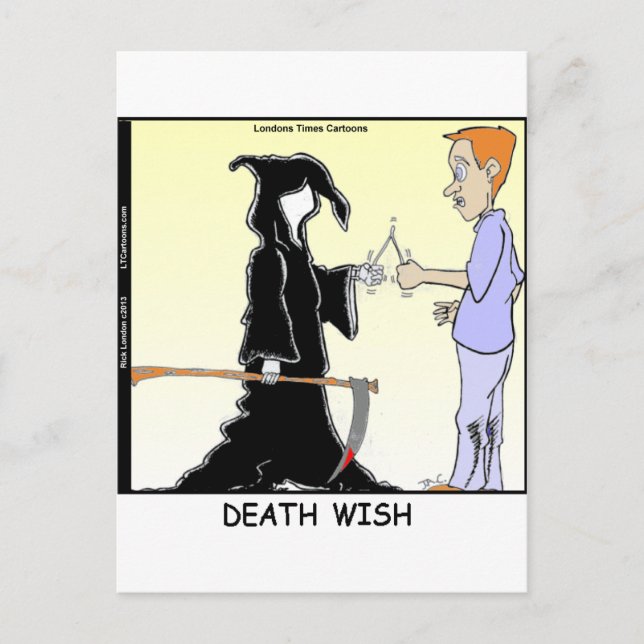 Only Chickens Fear The Reaper Funny Postcard (Front)