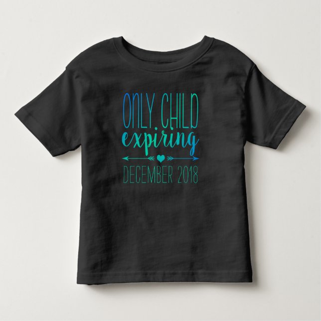Only Child Expiring - Navy and Turquoise Ombre Toddler T-Shirt (Front)