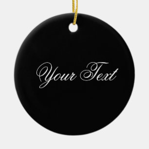 ONLY COLOR / black + your text Ceramic Tree Decoration