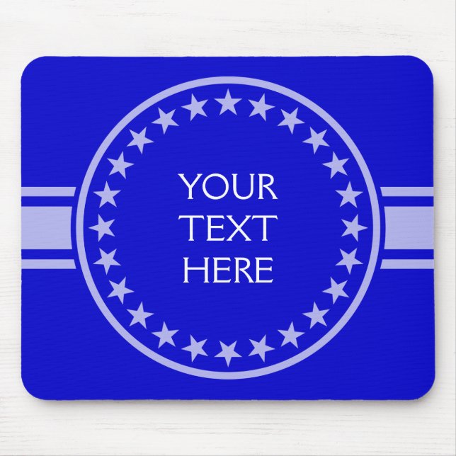 ONLY COLOR / BUTTON BANNER white + your text Mouse Pad (Front)