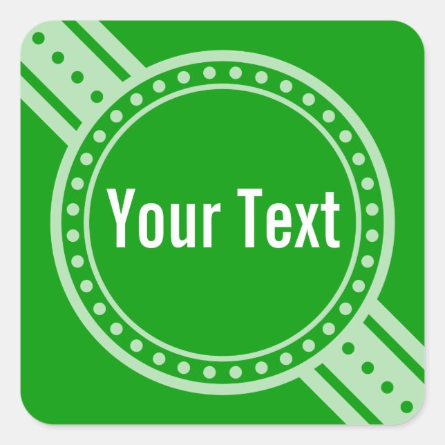 ONLY COLOR / BUTTON BANNER white + your text Square Sticker (Front)