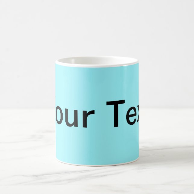 ONLY COLOR / cyan + your text Coffee Mug (Center)