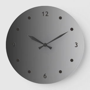 ONLY COLOR gradients - black grey + clock face dot