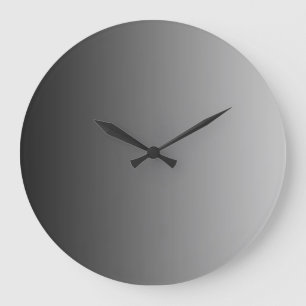 ONLY COLOR gradients - black grey Large Clock