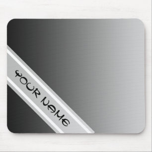 ONLY COLOR gradients - black grey + your name Mouse Pad