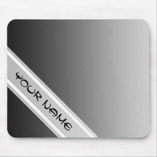 ONLY COLOR gradients - black grey + your name Mouse Pad