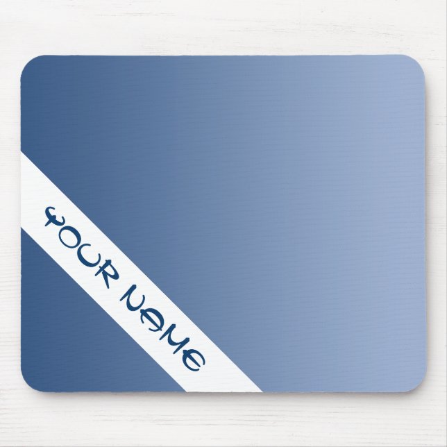 ONLY COLOR gradients - blue + your name Mouse Pad (Front)