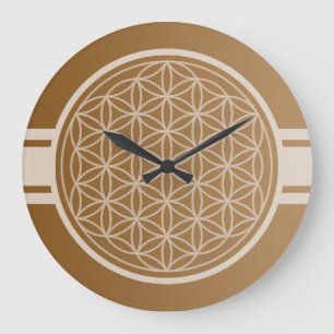 ONLY COLOR gradients brown - Flower of Life Large Clock