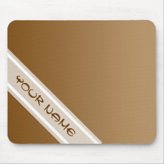 ONLY COLOR gradients - brown + your name Mouse Pad