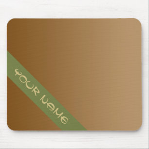 ONLY COLOR gradients - brown + your name Mouse Pad