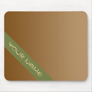 ONLY COLOR gradients - brown + your name Mouse Pad