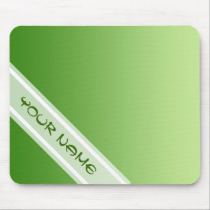 ONLY COLOR gradients - green + your name Mouse Pad