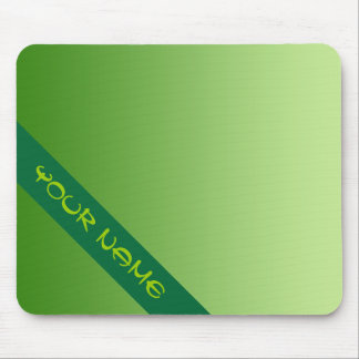 ONLY COLOR gradients - green + your name Mouse Pad