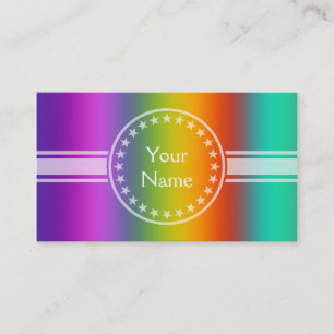 ONLY COLOR gradients - multi colour + your text Business Card