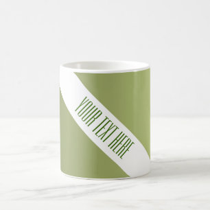 ONLY COLOR gradients olive green + your text Coffee Mug