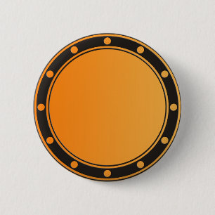 ONLY COLOR gradients - orange + rings & dots black 6 Cm Round Badge