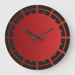 ONLY COLOR gradients red - ring clock face black