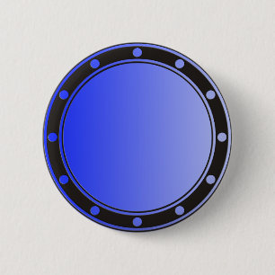 ONLY COLOR gradients - royal blue + rings & dots 6 Cm Round Badge