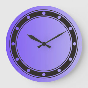 ONLY COLOR gradients violet - rings & dots black Large Clock