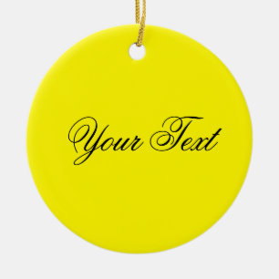ONLY COLOR / lemon + your text Ceramic Tree Decoration