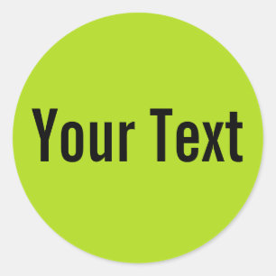 ONLY COLOR   light green + your text Classic Round Sticker